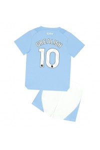 Manchester City Jack Grealish #10 Babyklær Hjemme Fotballdrakt til barn 2023-24 Korte ermer (+ Korte bukser)
